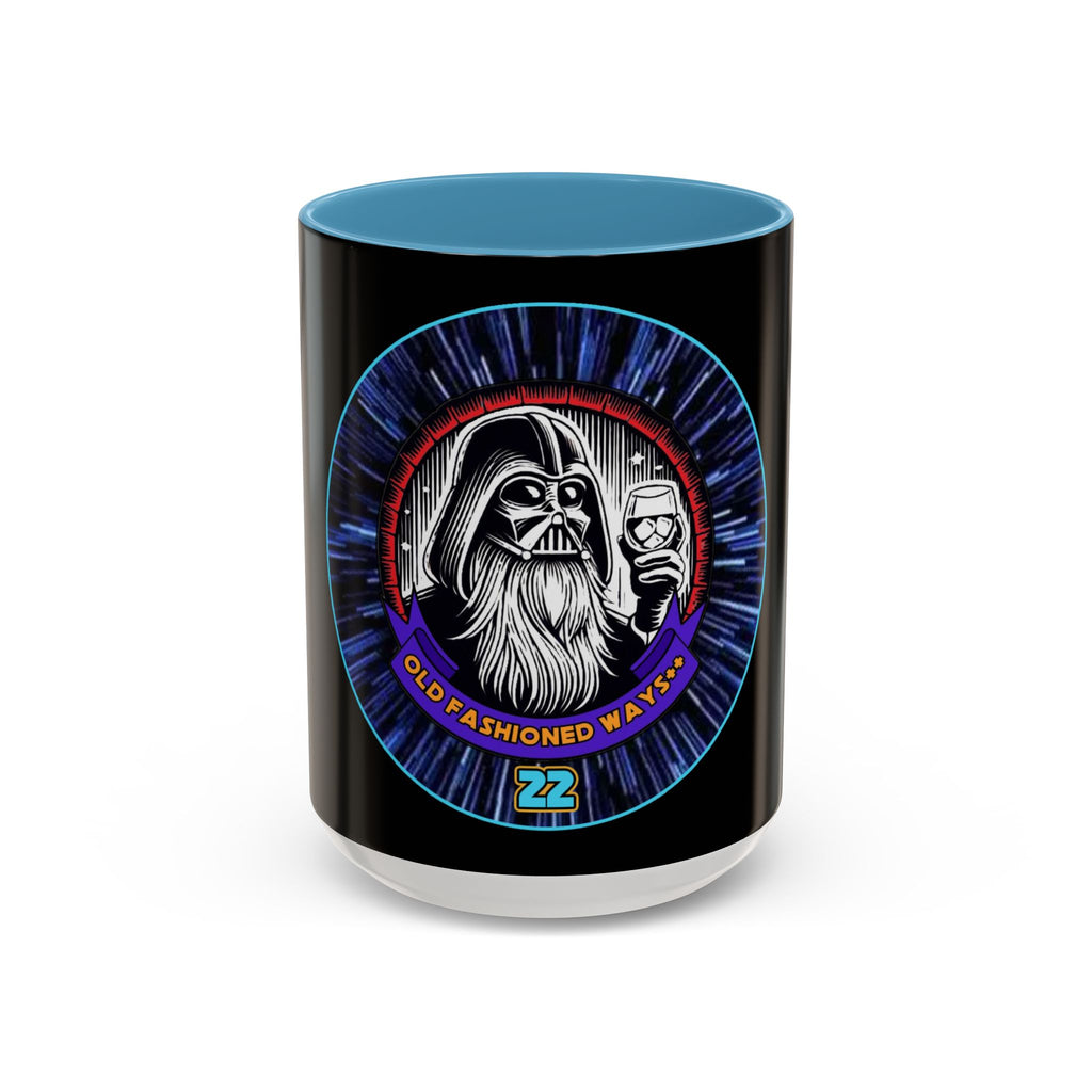 Coffee Mug - Old Fashioned Ways++, Darth Vader drinking whiskey, whiskey, bourbon, bearded Vader Design