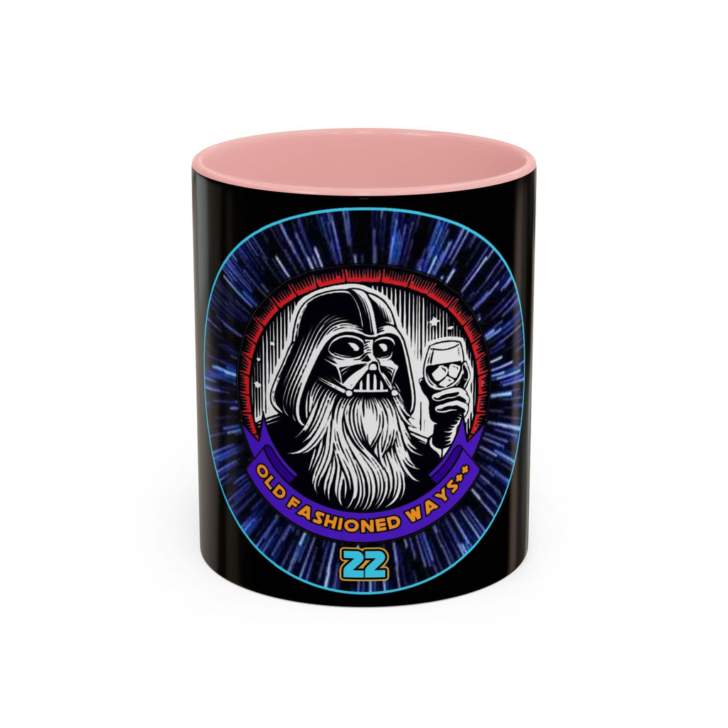 Coffee Mug - Old Fashioned Ways++, Darth Vader drinking whiskey, whiskey, bourbon, bearded Vader Design