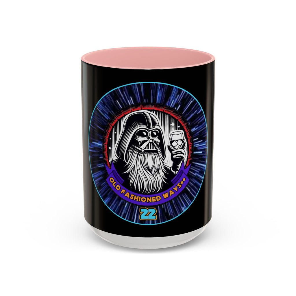 Coffee Mug - Old Fashioned Ways++, Darth Vader drinking whiskey, whiskey, bourbon, bearded Vader Design