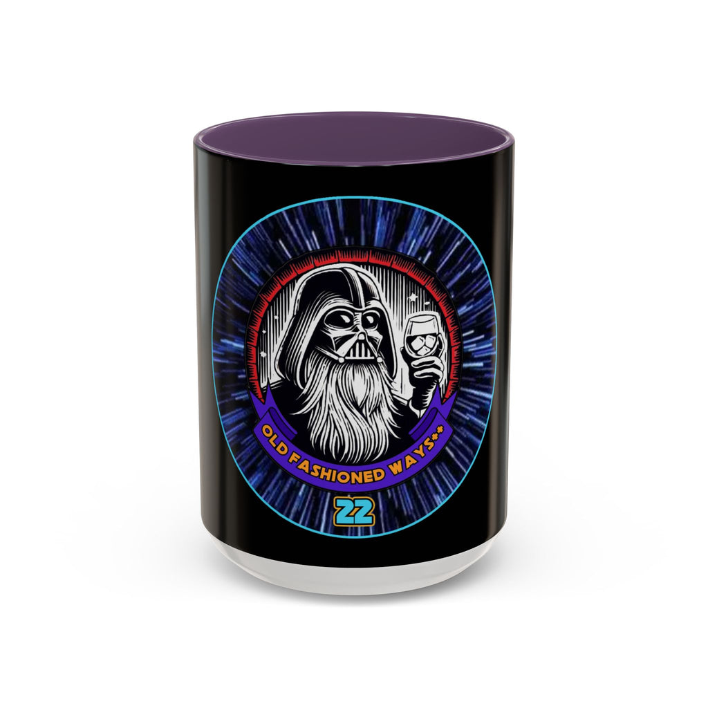 Coffee Mug - Old Fashioned Ways++, Darth Vader drinking whiskey, whiskey, bourbon, bearded Vader Design