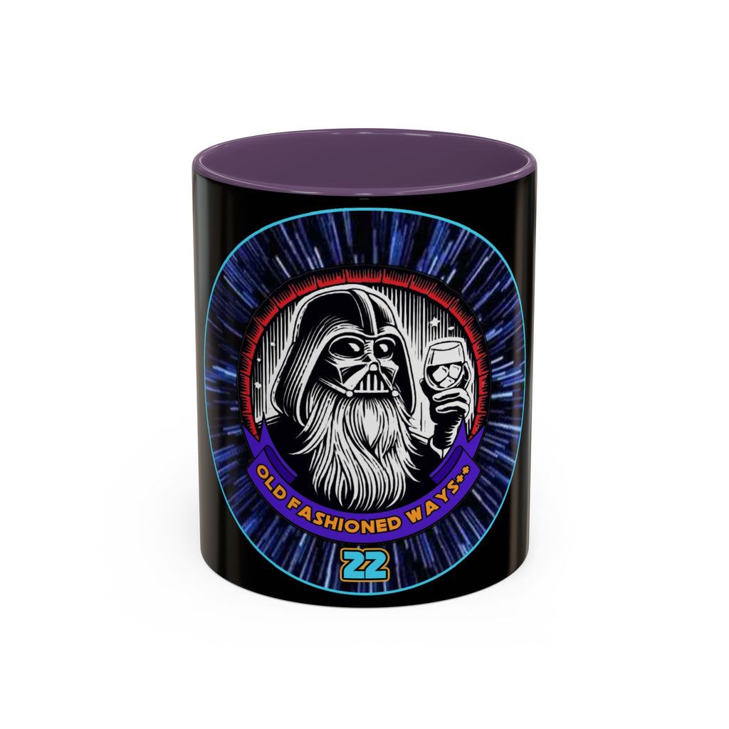 Coffee Mug - Old Fashioned Ways++, Darth Vader drinking whiskey, whiskey, bourbon, bearded Vader Design