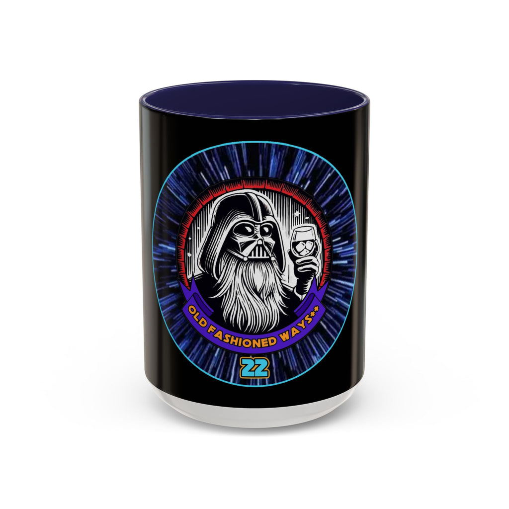 Coffee Mug - Old Fashioned Ways++, Darth Vader drinking whiskey, whiskey, bourbon, bearded Vader Design