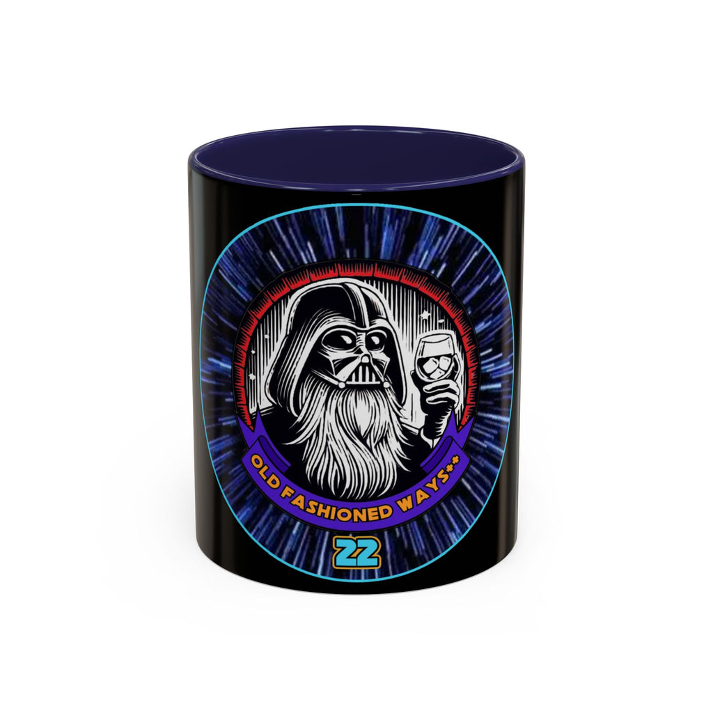 Coffee Mug - Old Fashioned Ways++, Darth Vader drinking whiskey, whiskey, bourbon, bearded Vader Design